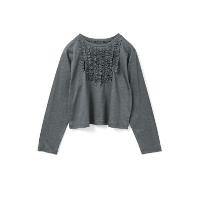 mizuiro ind (Women)/ミズイロインド mizuiro ind フロントフリルプルオーバー チャコールグレー(92) トップス【三越伊勢丹/公式】