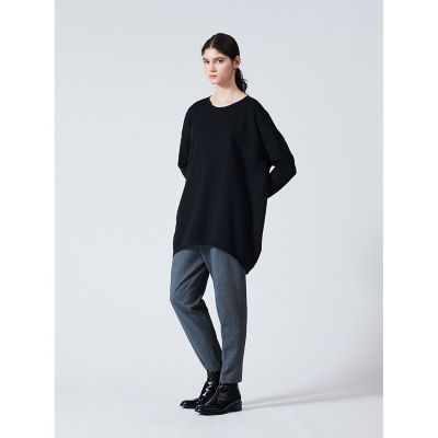 新品　今季発売　mizuiro ind 　クルーネックコクーンプルオーバー　黒 mizuiro ind｜クルーネックコクーンプルオーバー - MARcourt