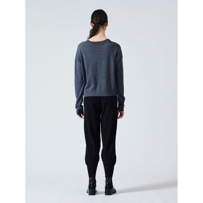 ミズイロインド mizuiro ind crew neck P/O ドロップショルダーハイゲージクルーネックプルオーバー ブラック/黒【2400014479768】 期間限定価格】ミズイロインド mizuiro ind crew neck P/O