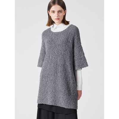 mizuiro-ind ミズイロインド レースプルオーバー グレー チュニック 30％OFF】mizuiro ind（ミズイロインド） クルーネック Aライン