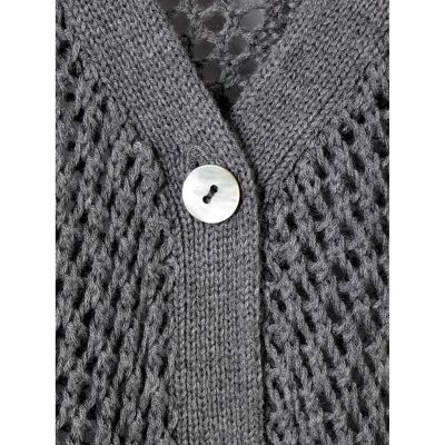mizuiro ind メッシュVネックカーディガン | mizuiro