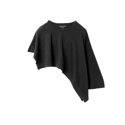 ◆アシンメトリースリーブポンチョ mizuiro ind アシンメトリーポンチョベスト | mizuiro