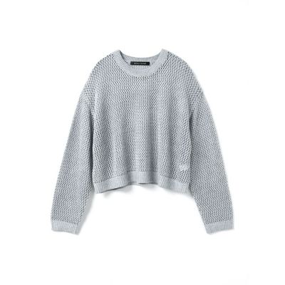 mizuiro ind (Women)/ミズイロインド mizuiro ind メッシュクルーネックプルオーバー ライトグレー(90) トップス【三越伊勢丹/公式】