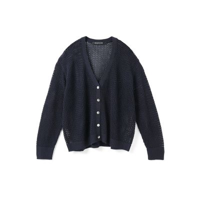 完売品　2024年モデル　ミズイロインド メッシュ柄Vネックロングカーディガン 完売品 2024年モデル ミズイロインド メッシュ柄Vネックロング