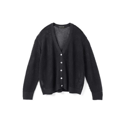 mizuiro ind (Women)/ミズイロインド mizuiro ind メッシュVネックカーディガン ブラック(99) トップス【三越伊勢丹/公式】