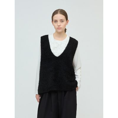 ＜mizuiro ind (Women)＞ｍｉｚｕｉｒｏ　ｉｎｄ　へアリーＶネックベスト