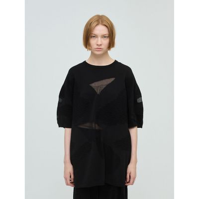 mizuiro ind (Women)/ミズイロインド mizuiro ind シアーパターンチュニック ブラック(99) トップス【三越伊勢丹/公式】