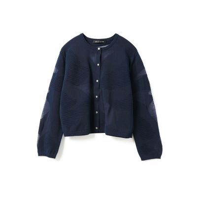 【新品】ミズイロインド　24SS シアーパターンニッティングカーディガン（145 新品】ミズイロインド 24SS シアーパターンニッティング