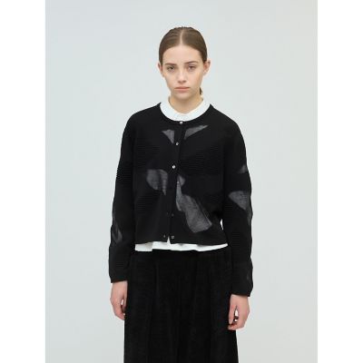 mizuiro ind (Women)/ミズイロインド mizuiro ind シアーパターンカーディガン ブラック(99) トップス【三越伊勢丹/公式】
