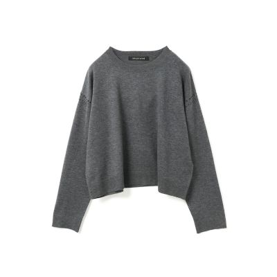 mizuiro ind (Women)/ミズイロインド mizuiro ind クルーネックワイドチュニッククロシェ ダークグレー(92) トップス【三越伊勢丹/公式】