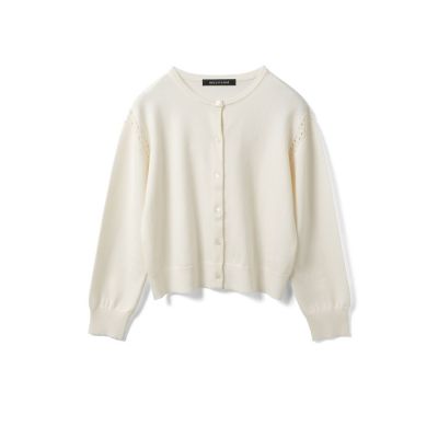 mizuiro ind (Women)/ミズイロインド mizuiro ind クルーネックカーディガンクロシェ アイボリー(12) トップス【三越伊勢丹/公式】