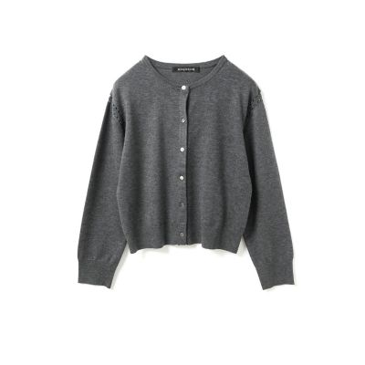 mizuiro ind (Women)/ミズイロインド mizuiro ind クルーネックカーディガンクロシェ ダークグレー(92) トップス【三越伊勢丹/公式】