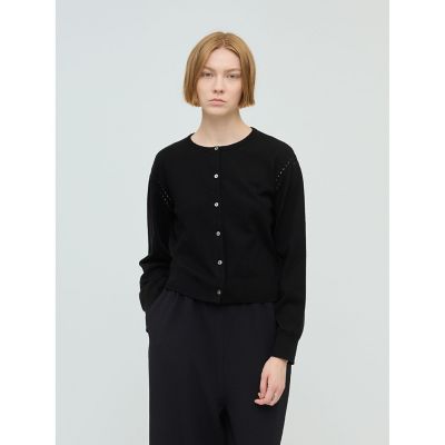 mizuiro ind (Women)/ミズイロインド mizuiro ind クルーネックカーディガンクロシェ ブラック(99) トップス【三越伊勢丹/公式】