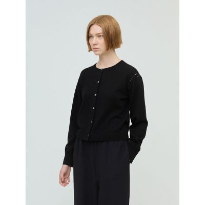 mizuiro ind クルーネックカーディガンクロシェ | mizuiro