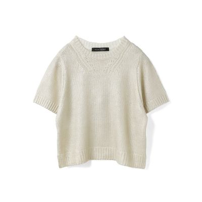 mizuiro ind (Women)/ミズイロインド mizuiro ind 箔プリントハーフスリーブプルオーバー オフホワイト(11) トップス【三越伊勢丹/公式】