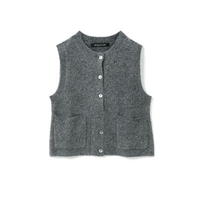 mizuiro ind (Women)/ミズイロインド mizuiro ind ブークレクルーネックベスト ダークグレー(92) トップス【三越伊勢丹/公式】