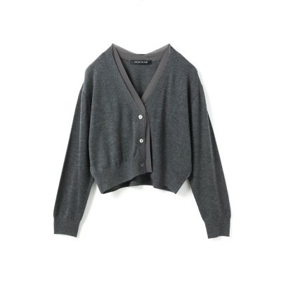 mizuiro ind シフォンフリルVネックカーディガン | mizuiro