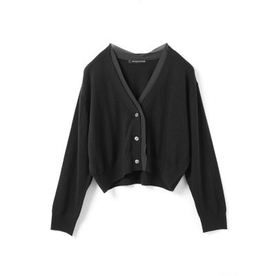 mizuiro ind (Women)/ミズイロインド mizuiro ind シフォンフリルVネックカーディガン ブラック(99) トップス【三越伊勢丹/公式】
