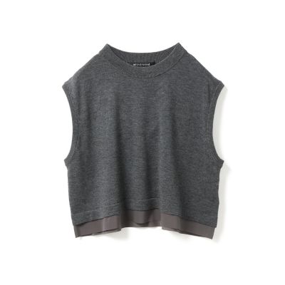 mizuiro ind (Women)/ミズイロインド mizuiro ind シフォンフリルヘムベスト ダークグレー(92）トップス【三越伊勢丹/公式】