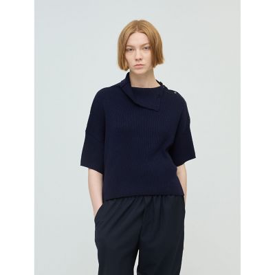＜mizuiro ind (Women)＞ｍｉｚｕｉｒｏ　ｉｎｄ　アシンメトリーカラーリブプルオーバー