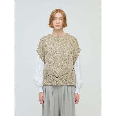 ＜mizuiro ind (Women)＞ｍｉｚｕｉｒｏ　ｉｎｄ　シアーケーブル柄ベスト