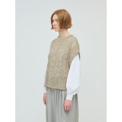 mizuiro ind シアーケーブル柄ベスト | mizuiro ind (Women