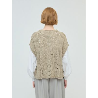 mizuiro ind シアーケーブル柄ベスト | mizuiro ind