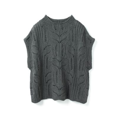 mizuiro ind (Women)/ミズイロインド mizuiro ind シアーケーブル柄ベスト チャコールグレー(92) トップス【三越伊勢丹/公式】