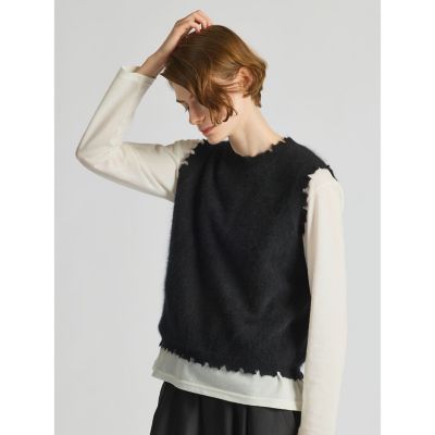 mizuiro ind リップダメージクルーネックベスト | mizuiro