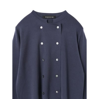mizuiro ind スタンドカラーダブルブレストカーディガン