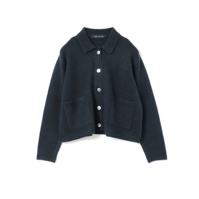 mizuiro ind ハイネックシャツカラーショートカーディガン