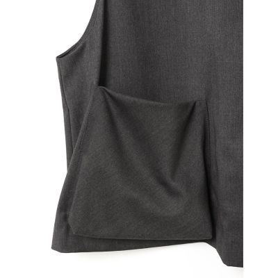ミズイロインド mizuiroind リネンショートベスト　ブラック　麻100 mizuiro ind リネンショートベスト｜ MARcourt ONLINE STORE