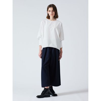 ミズイロインド 24AW クルーネック コクーンプルオーバー ブラック mizuiro ind (ミズイロインド) クルーネックコクーンプルオーバー