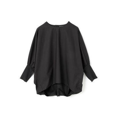 ミズイロインド 24AW クルーネック コクーンプルオーバー ブラック mizuiro ind (ミズイロインド) クルーネックコクーンプルオーバー