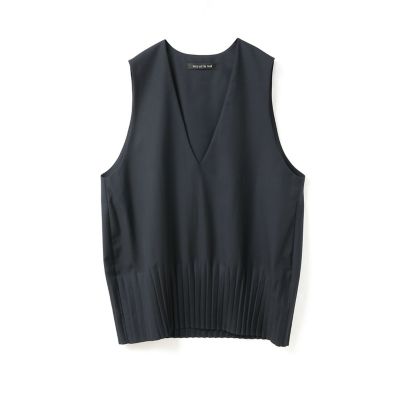 mizuiro ind (Women)/ミズイロインド mizuiro ind プリーツヘムVネックベスト ネイビー(77) トップス【三越伊勢丹/公式】