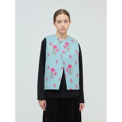 mizuiro ind (Women)/ミズイロインド mizuiro ind 2WAYプリントキルティングベスト サックス(30) トップス【三越伊勢丹/公式】