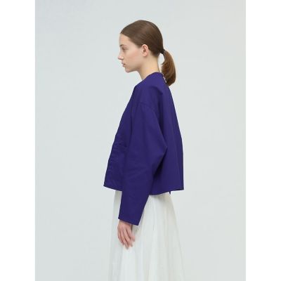 ミズイロインド　美品　クルーネック　ピンタックシャツ　ブラウス　ゆったり mizuiro ind クルーネックピンタックシャツ | mizuiro ind