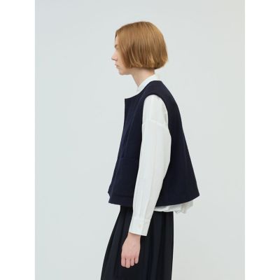 mizuiro ind ポケット付きクルーネックベスト | mizuiro ind