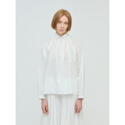 mizuiro ind (Women)/ミズイロインド mizuiro ind スタンドシャツカラーギャザーシャツ オフホワイト(11) トップス【三越伊勢丹/公式】