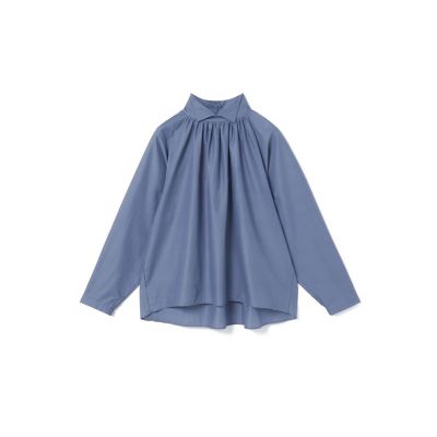 mizuiro ind (Women)/ミズイロインド mizuiro ind スタンドシャツカラーギャザーシャツ スモークブルー(30) トップス【三越伊勢丹/公式】