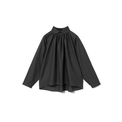 mizuiro ind (Women)/ミズイロインド mizuiro ind スタンドシャツカラーギャザーシャツ ブラック(99) トップス【三越伊勢丹/公式】