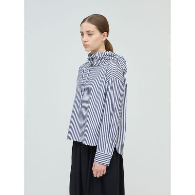 極美品☆mizuiroind ミズイロインド　ストライプシャツ　オーバーサイズ セール】[mizuiro ind/ミズイロインド] 別注 ストライプ柄