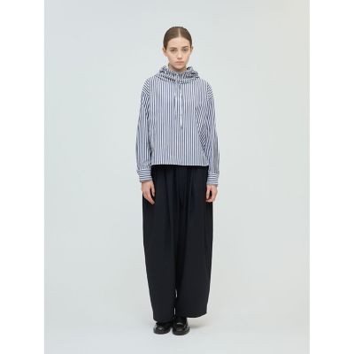 mizuiro ind ストライプフードシャツ | mizuiro ind (Women