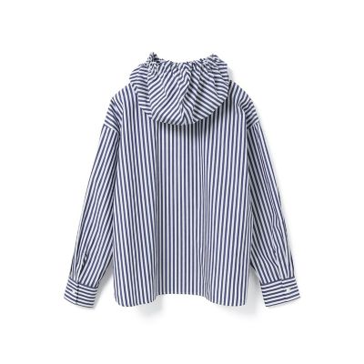 mizuiro ind ストライプフードシャツ | mizuiro ind (Women