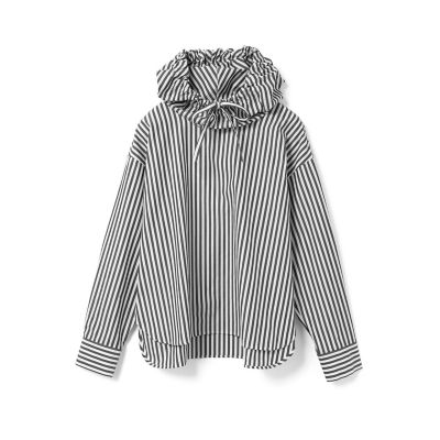 mizuiro ind ストライプフードシャツ | mizuiro ind (Women