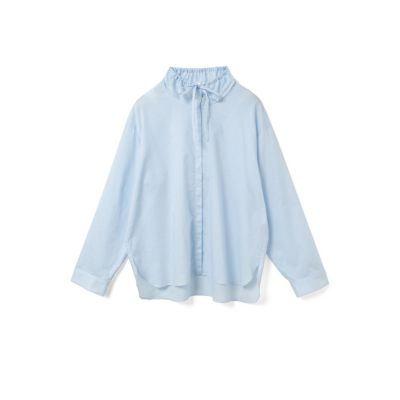 mizuiro ind (Women)/ミズイロインド mizuiro ind ギャザースタンドカラーシャツ サックス(30) トップス【三越伊勢丹/公式】