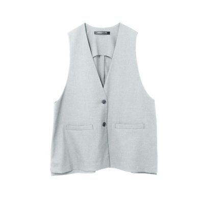 mizuiro ind (Women)/ミズイロインド mizuiro ind ディープVネックワイドベスト ライトグレー(90) トップス【三越伊勢丹/公式】