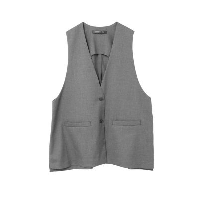 mizuiro ind (Women)/ミズイロインド mizuiro ind ディープVネックワイドベスト グレー(91) トップス【三越伊勢丹/公式】