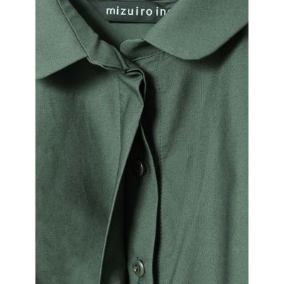 ｍｉｚｕｉｒｏ　ｉｎｄ　ラウンドカラーフロントフライギャザーワンピース