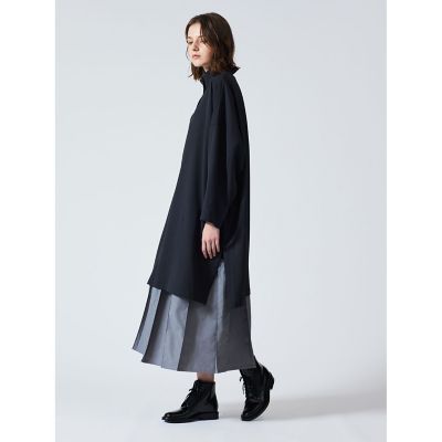 ✨美品✨ ミズイロインド スタンドカラー フレアワンピース ゆったり mizuiro ind T／Rスタンドカラーフレアワンピース